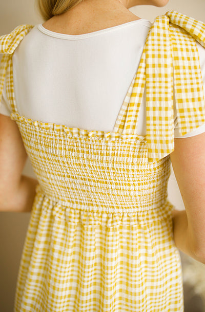 Odette Yellow Gingham Dress - FINAL SALE