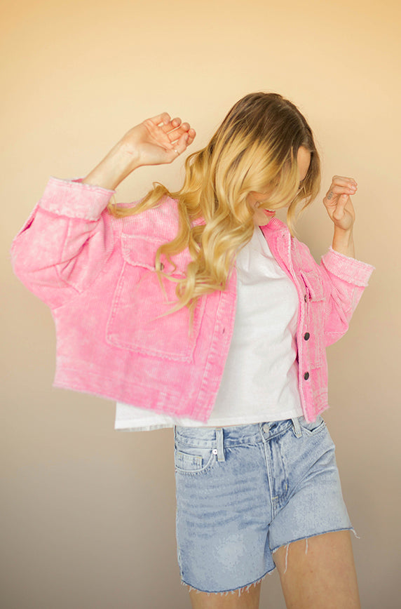 Wednesday's We Wear Pink Corduroy Jacket - Restocked