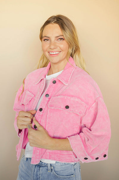 Wednesday's We Wear Pink Corduroy Jacket - FINAL FEW