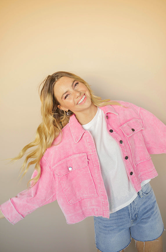 Wednesday's We Wear Pink Corduroy Jacket - Restocked