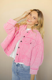 Wednesday's We Wear Pink Corduroy Jacket - Restocked