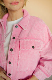 Wednesday's We Wear Pink Corduroy Shacket