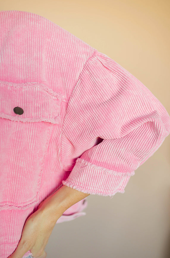 Wednesday's We Wear Pink Corduroy Shacket