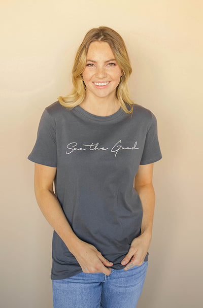 See The Good Charcoal Tee- FINAL SALE