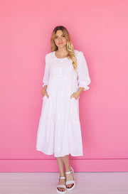 Sandra White Dress - MCO - Maternity Friendly
