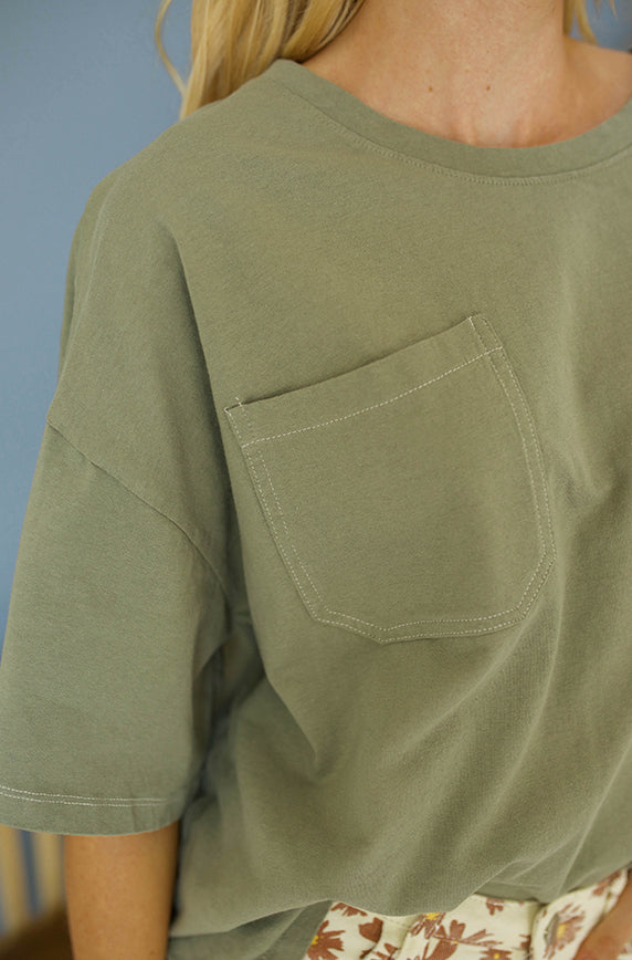 Everyday Olive Tee-FINAL SALE