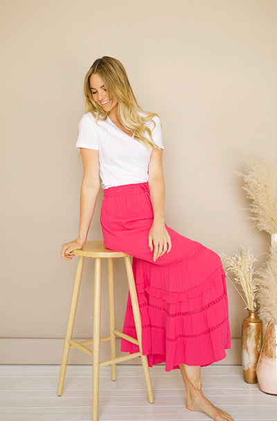 Be With You Hot Pink Maxi Skirt - FINAL SALE - FINAL FEW