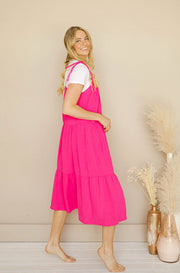 Abigail Hot Pink Midi Dress FINAL SALE