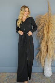 Madeline Black Satin Jumpsuit