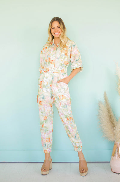 Paradise Multi Floral Jumpsuit - Nursing Friendly - FINAL SALE - FINAL FEW