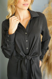 Madeline Black Satin Jumpsuit