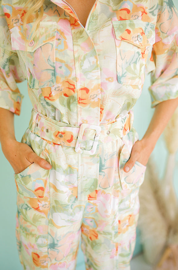 Paradise Multi Floral Jumpsuit - Nursing Friendly - FINAL SALE