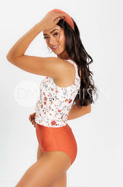 V Back Midkini Top - Primrose
