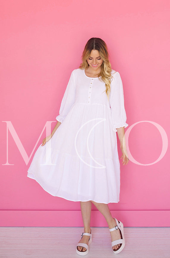 Sandra White Dress - MCO - Maternity Friendly