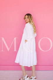 Sandra White Dress - MCO - Maternity Friendly
