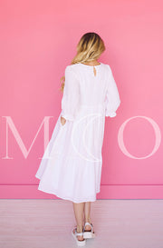 Sandra White Dress - MCO - Maternity Friendly