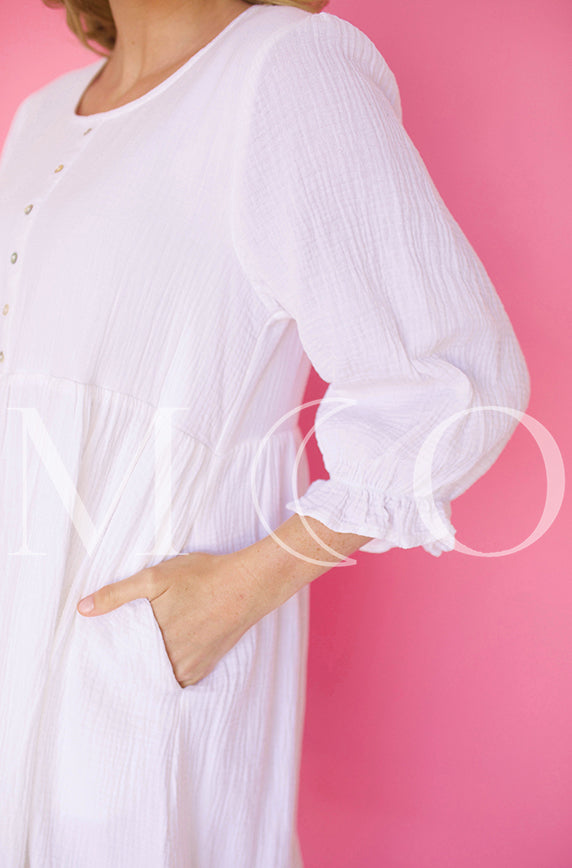 Sandra White Dress - MCO - Maternity Friendly