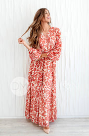 Chanel Autumn Floral Gold Stripe Maxi - DM Exclusive- Nursing Friendly- Maternity Friendly- FINAL FEW
