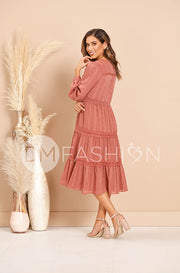 Elsa Canyon Rose Crochet Lace Dress - DM Exclusive - Nursing Friendly - FINAL SALE