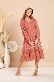 Elsa Canyon Rose Crochet Lace Dress - DM Exclusive - Nursing Friendly - FINAL SALE