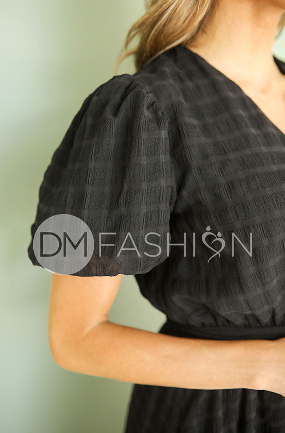 Tara Black Wrap Dress – DM Exclusive – Nursing Friendly-FINAL FEW