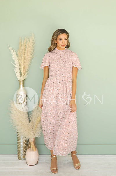 Gigi Pink Floral Smocked Maxi Dress - DM Exclusive - Maternity Friendly - FINAL SALE - FINAL FEW