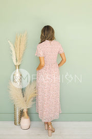 Gigi Pink Floral Smocked Maxi Dress - DM Exclusive - Maternity Friendly - FINAL SALE
