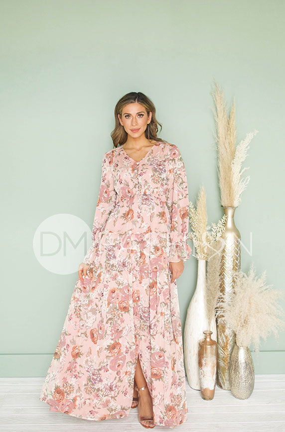 Juliette Blush Rose Garden Maxi - DM Exclusive - Nursing Friendly - Maternity Friendly - FINAL SALE