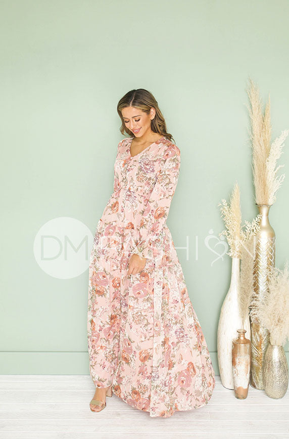 Juliette Blush Rose Garden Maxi - DM Exclusive - Nursing Friendly - Maternity Friendly - FINAL SALE