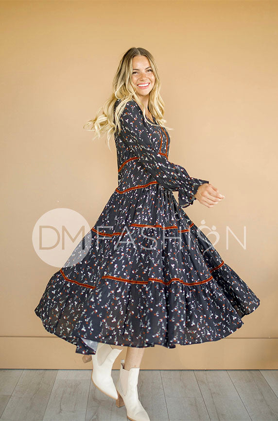 Ainsley Midnight Blossoms Dress - DM Exclusive - Maternity Friendly