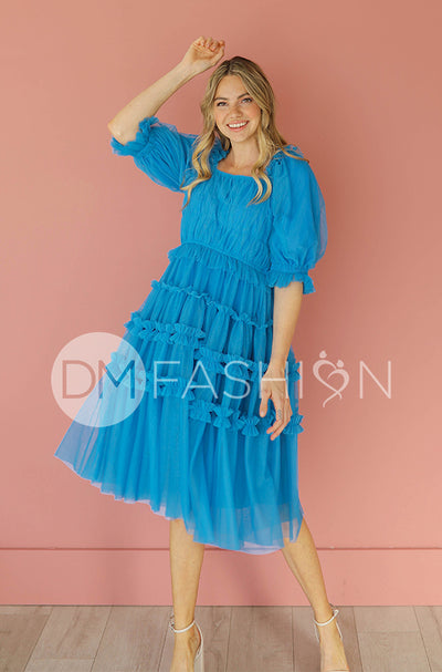 Sasha Princess Blue Dress - DM Exclusive - Maternity Friendly