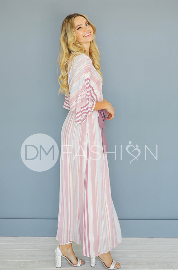 Giselle Mauve Stripe Maxi Dress - DM Exclusive - Nursing Friendly - Maternity Friendly - FINAL SALE