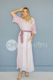 Giselle Mauve Stripe Maxi Dress - DM Exclusive