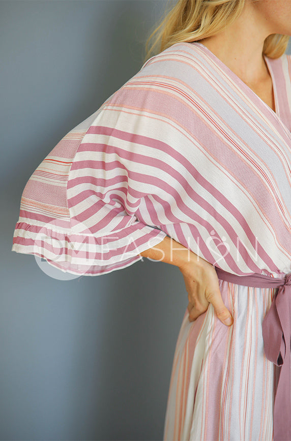 Giselle Mauve Stripe Maxi Dress - DM Exclusive - Nursing Friendly - Maternity Friendly