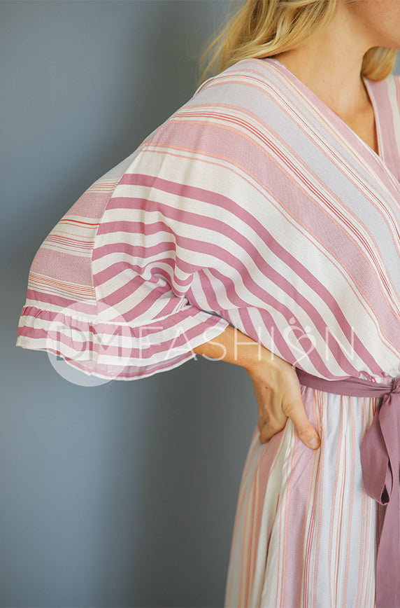 Giselle Mauve Stripe Maxi Dress - DM Exclusive- Nursing Friendly- Maternity Friendly