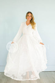 Adoria White Floral Velvet Maxi With Pockets - DM Exclusive- Restocked - Maternity Friendly