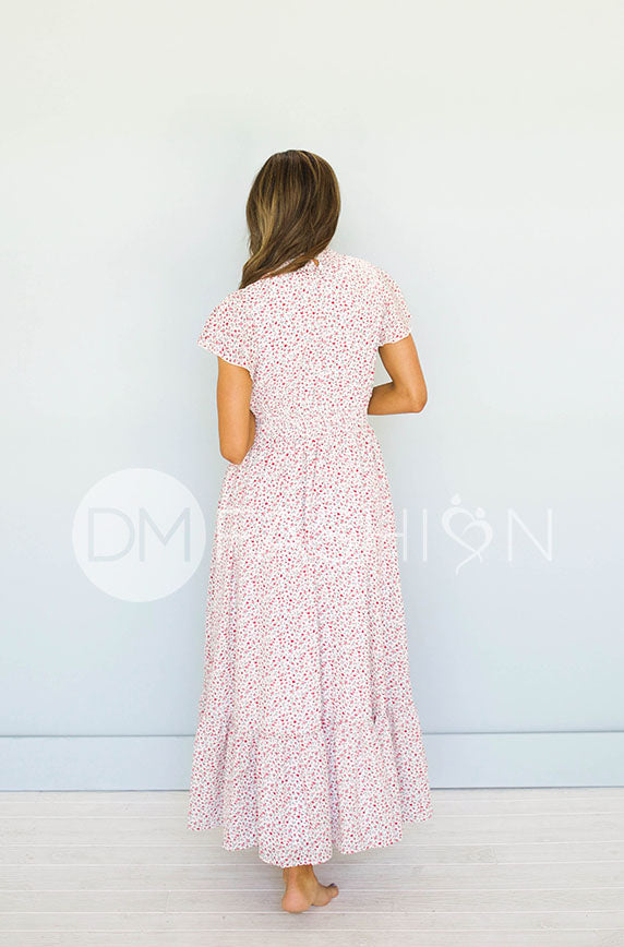 Skyler Hot Pink Blossoms Smocked Maxi Dress – DM Exclusive - Maternity Friendly - FINAL FEW-FINAL SALE