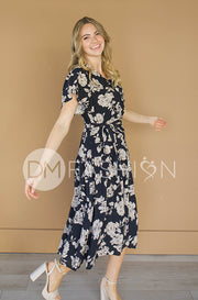 Tessa Black Floral Wrap Dress - DM Exclusive - Nursing Friendly - Maternity Friendly