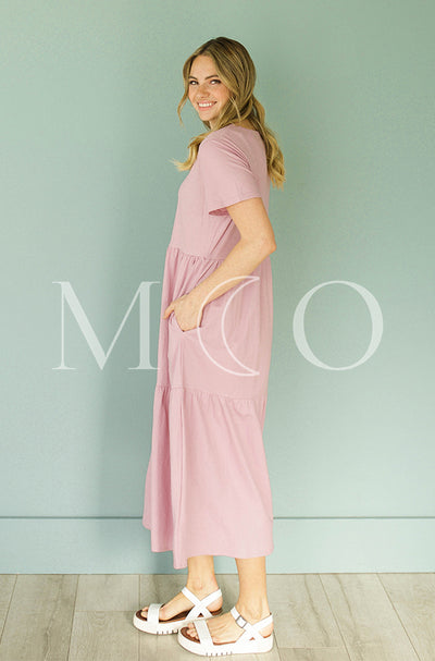 Kelsey Mauve Mist Dress - MCO - Maternity Friendly