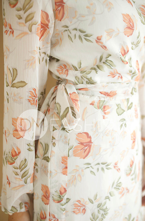 Melanee Cram Floral Wrap Dress - DM Exclusive - Maternity Friendly - FINAL SALE XS Melanee Cram Floral Wrap Dress - DM Exclusive - Maternity Friendly - FINAL SALE XS