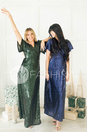 Aria Hunter Green Sequin Dress - DM Exclusive - Nursing Friendly - Maternity Friendly - FINAL SALE