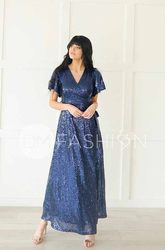blue dress for baby girl Momyknows Blue Off Shoulder Long Sleeve High Split Satin Bodycon Solid Baby Shower Party Gown Maternity Maxi Dress Blue / 2XL main image 1
