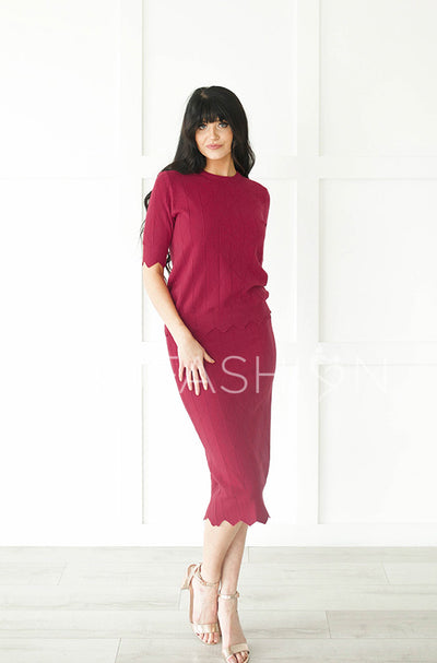 Paris Holly Berry Red Sweater Set - FINAL SALE - Maternity Friendly