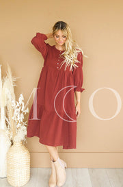Sandra Burnt Red Dress - MCO