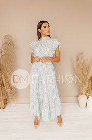 Skyler Blue Blossoms Smocked Maxi Dress – DM Exclusive- FINAL SALE
