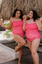 Smocked One Piece - Marigold Cherry Red