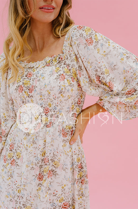 open lace back dress Karina Garden Party Floral Dress - DM exclusive - Maternity Friendly