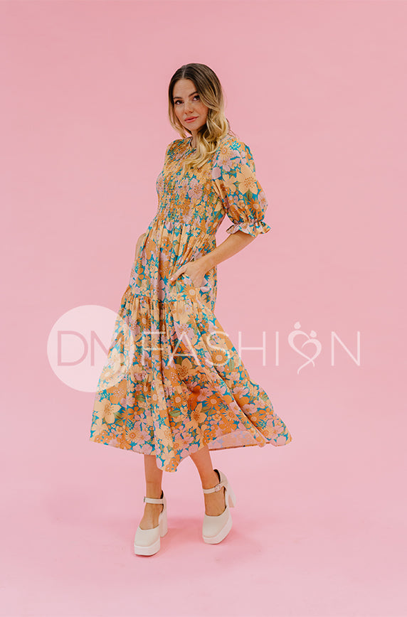 Calliope Retro Floral Dress - DM Exclusive - Maternity Friendly