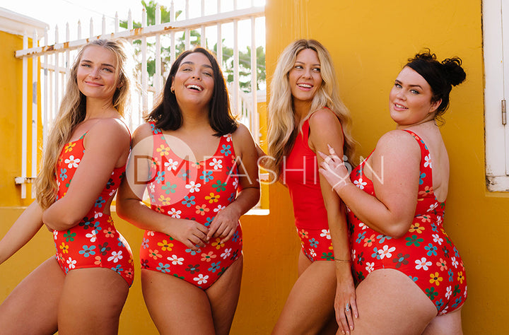 ワンピース Draped cherry pattern mini one piece 美品】Her lip to Cherry Pattern One-Piece