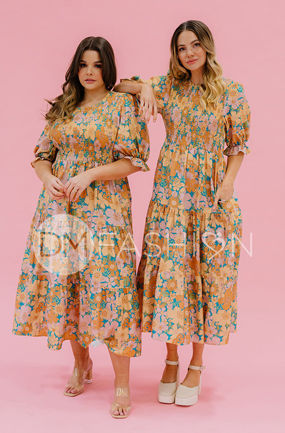 Calliope Retro Floral Dress - DM Exclusive - Maternity Friendly